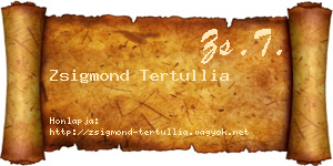 Zsigmond Tertullia névjegykártya